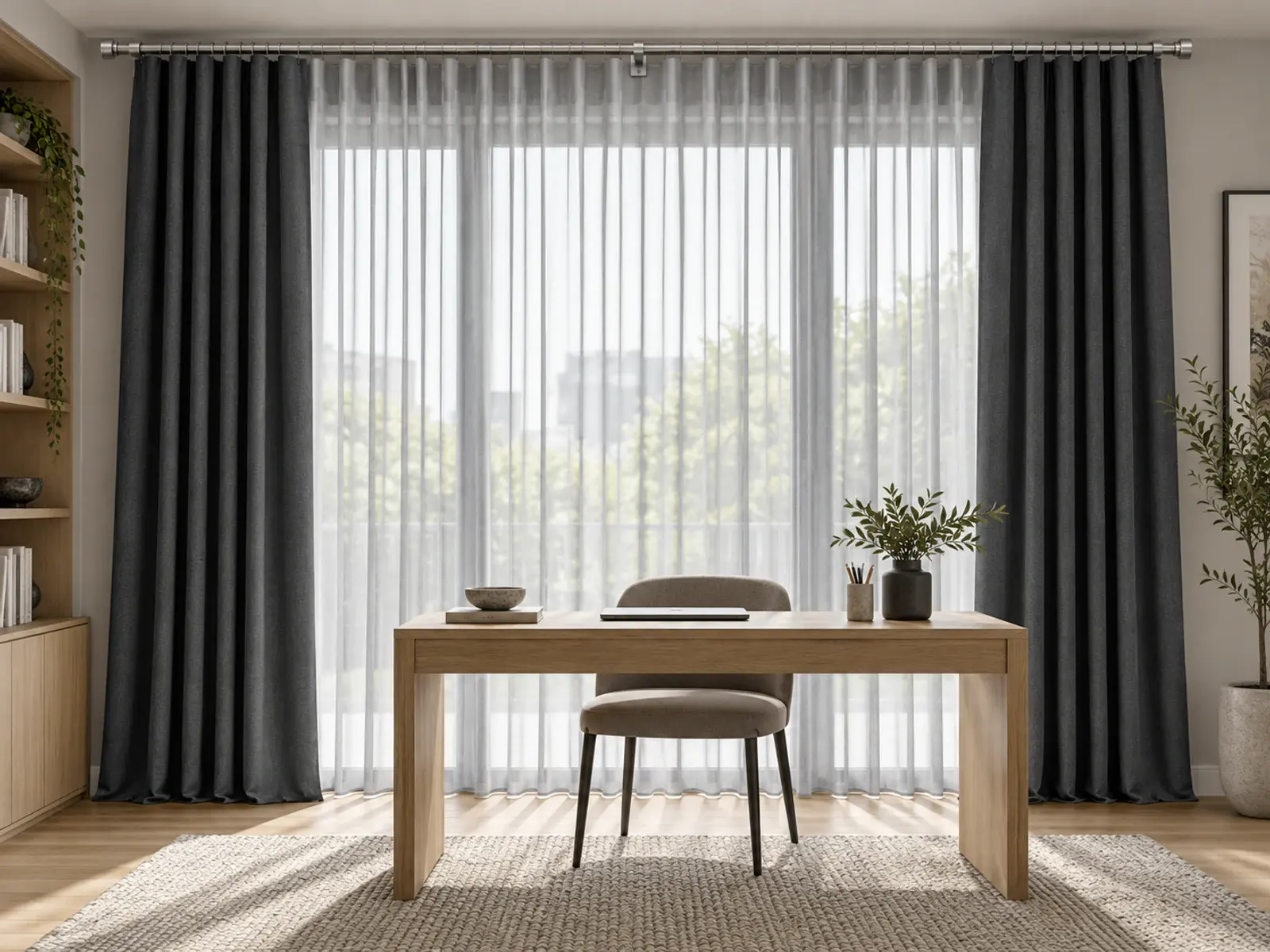 Gri Düz Tül · Antrasit Düz Fon · Inox Metal Rustik